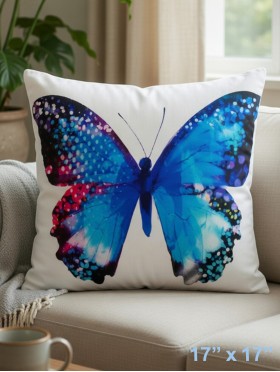 Butterfly Print Cushion with Filler